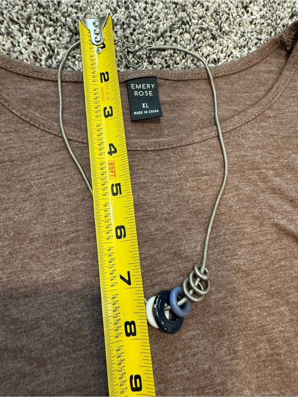 Silver Necklace with Blue and White Beads